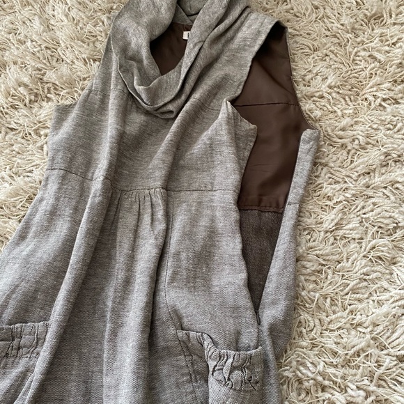 Kensie Linen Cotton Collar Cowl Neck Sleeveless Dress XS - Picture 11 of 15